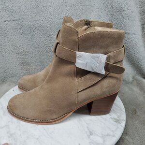 Sole Society Shoes Womens Size 7 Taupe Brown Suede Paislee Ankle Boots *NWOT*